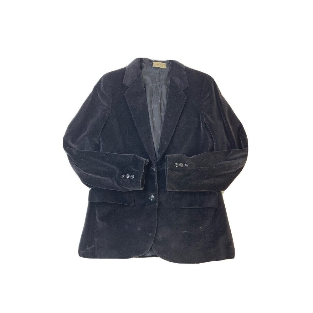 Vintage Velour Velvet Button Blazer Disco Jacket Pinup Usa